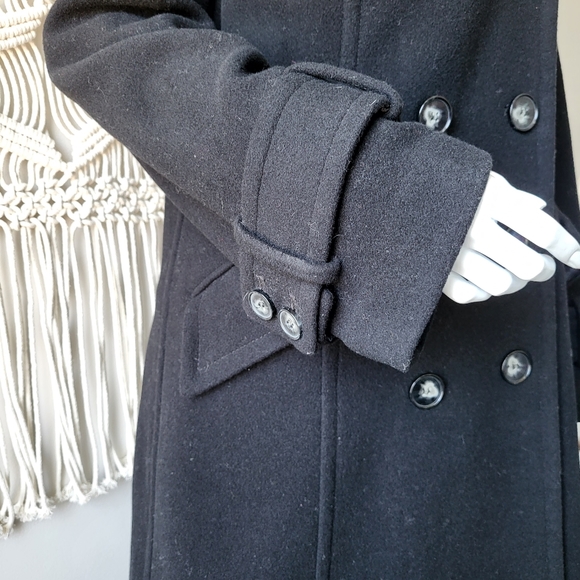 Jones New York black thigh lenght double breasted wool and cashmere coat Sz 12 - Picture 5 of 13